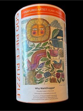 NEW WerkShoppe 500 Piece Puzzle "Sun Collage" Clare Youngs Sealed Art Tube 10286